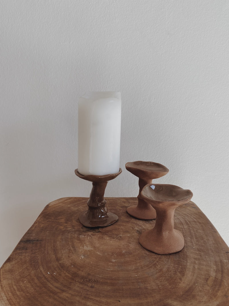 Pillar candle holders | Terra-Cotta